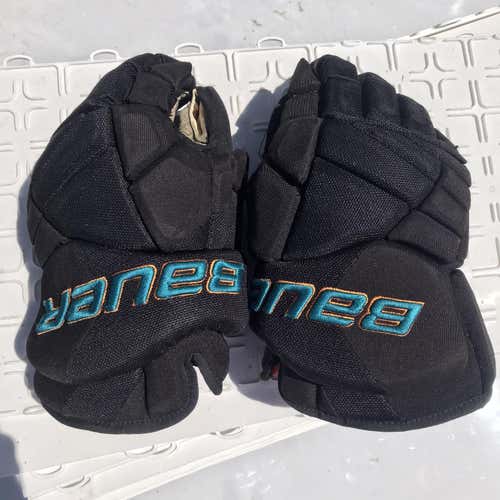 San Jose Sharks Bauer Pro Stock Gloves
