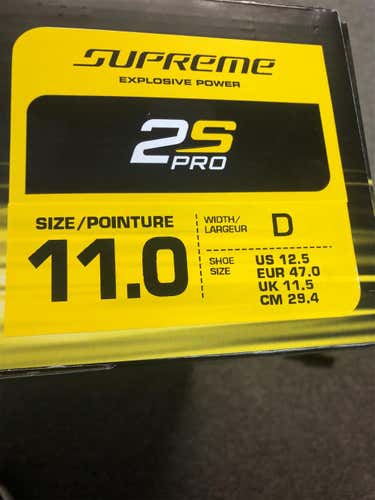 New Bauer Supreme 2S Pro Size 11.0 D Sr Skates