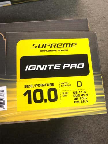 New Bauer Supreme Ignite Pro Size 10.0 D Sr Skates