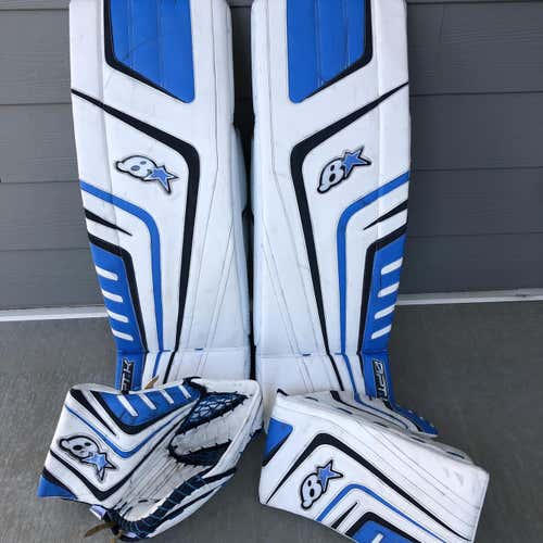White Used 35" Regular Pro Stock Goalie Full Set