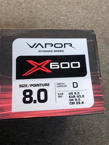 New Bauer Vapor X600 Size 8.0 D Sr Skates