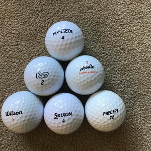 50 Assorted White Used Golf Balls Free Shipping