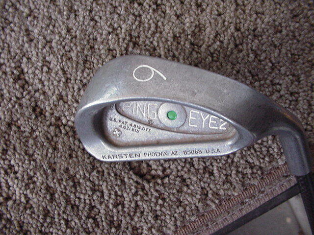 38 INCH PING EYE 2 GREEN DOT 6 IRON GOLF CLUB LOOMIS GRAPHITE SHAFT STIFF