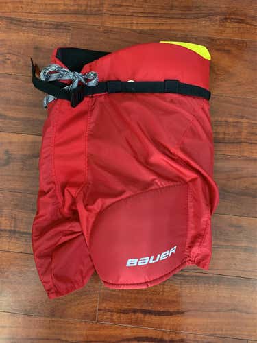 Red Used Large Bauer Supreme S170 Hockey Pants