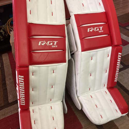Red Used 33" Warrior Ritual GT  Goalie Leg Pads