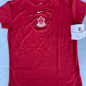 Team Canada Red/Burgundy New Adult Women Medium Nike Dry Fit Short Sleeve Shirt