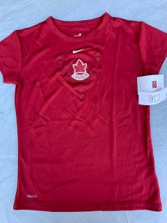 Team Canada Red/Burgundy New Adult Women Medium Nike Dry Fit Short Sleeve Shirt