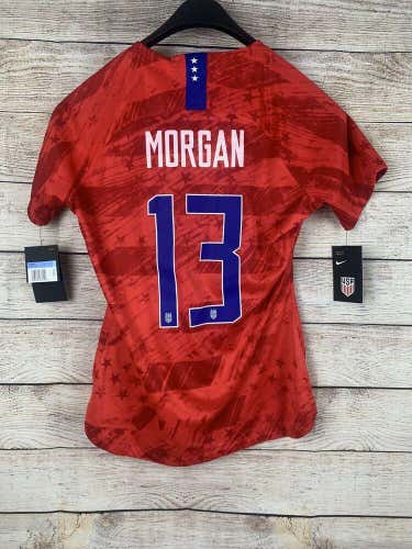 NWT Womens Nike Alex Morgan USWNT Away Jersey Red / Blue CJ7022-688 Sz Med