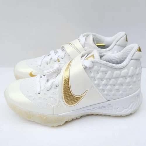 New Nike Trout Zoom 6 White/Gold Turfs Size Men’s 10