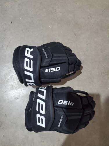 Black Used Bauer Supreme 150 Gloves 10"