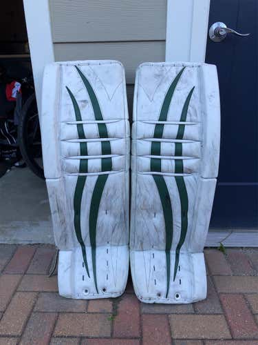Green Used 36" Vaughn Velocity V6 Pro Stock Goalie Leg Pads