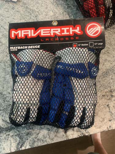 Blue New Maverik Maybach Deuce 12" Lacrosse Gloves