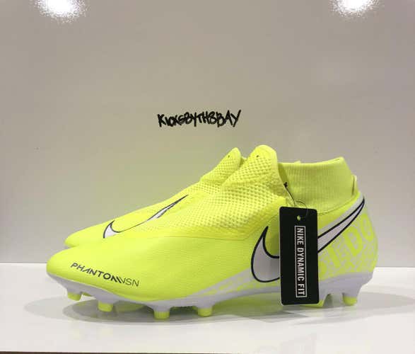 Nike Phantom Vision Academy DF FG Soccer Cleats Volt AO3258-717 Men's size 12