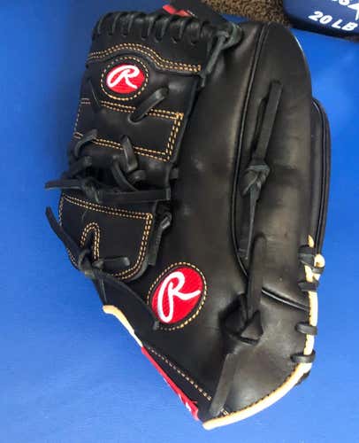 Black New Adult Rawlings Right Hand Throw Infield Gold Glove Elite Baseball Glove 12"