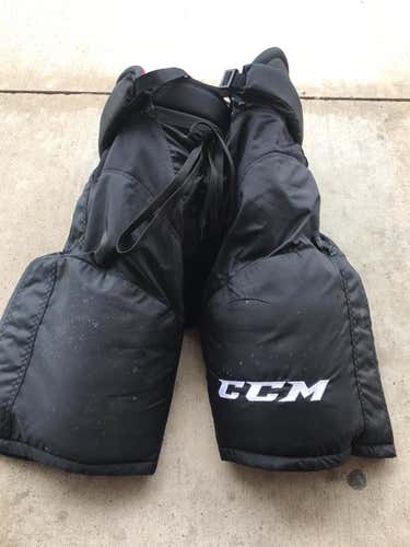 Black Used Medium CCM HP45X Pro Stock Hockey Pants Colorado Avalanche Stock