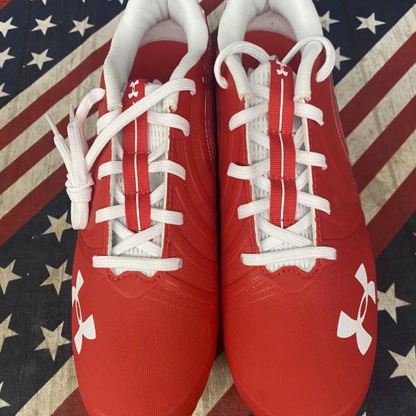 New Red UA Nitro Low MC Football Cleats-149511