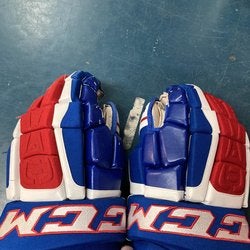 Blue Used Senior CCM Gloves 15" Pro Stock
