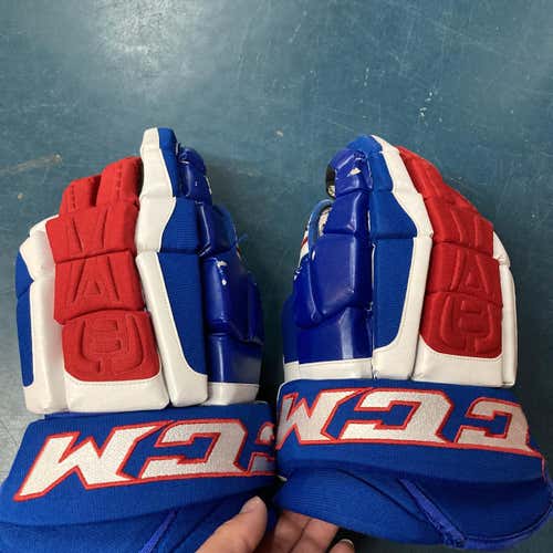 Blue Used Senior CCM Gloves 15" Pro Stock