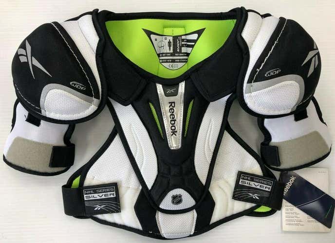 New Reebok Silver Series hockey shoulder pads Junior Large new ice pad JDP chest