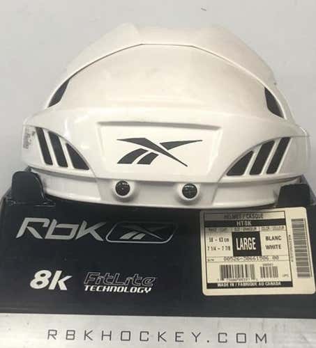 REEBOK 8K PRO STOCK HOCKEY HELMET WHITE LARGE NEW (6529)