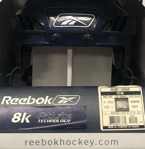 REEBOK 8K PRO STOCK HOCKEY HELMET NAVY SMALL NEW (6522)
