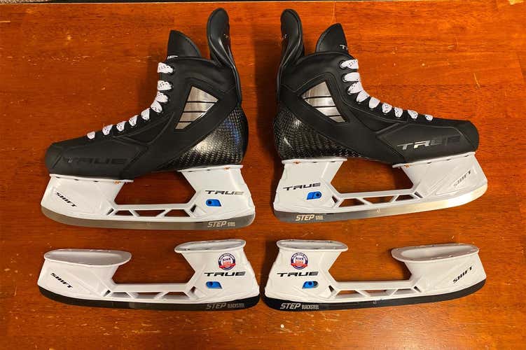 True Pro Custom Size 8.5 Skates Like New w/ Bonus Step Blacksteel