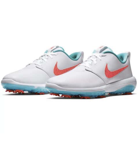 Nike Roshe G Tour (Sz 9) White/Hot Punch/ Aurora Green