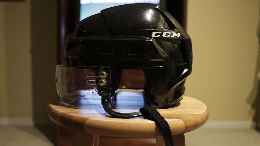 Black Used Large CCM Vector V08 Helmet w/ visor