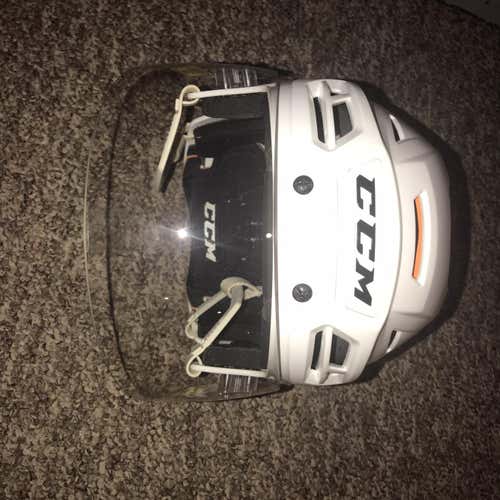 White Used Large CCM Tacks 710 Helmet