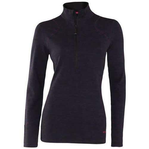 WOMEN’S TERRAMAR CLOUD NINE CLIMASENSE BASELAYER 1/2 ZIP TOP (BLACK) MEDIUM