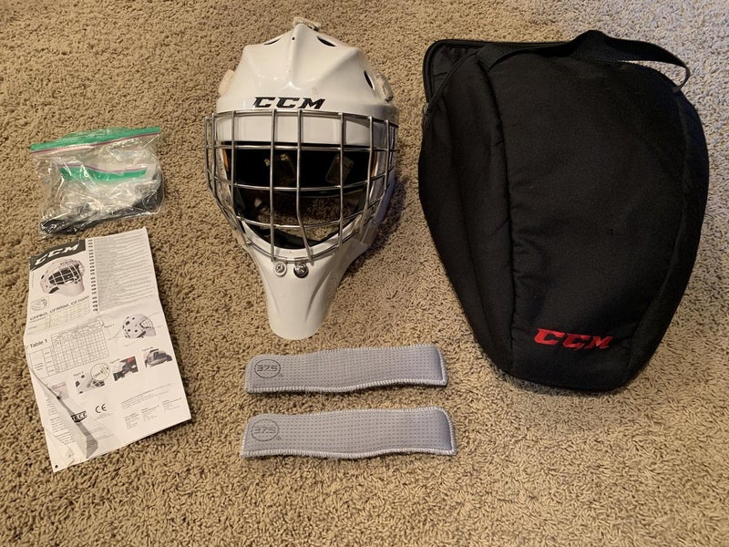 White Used Senior Large CCM GFL Pro Helmet Pro Stock