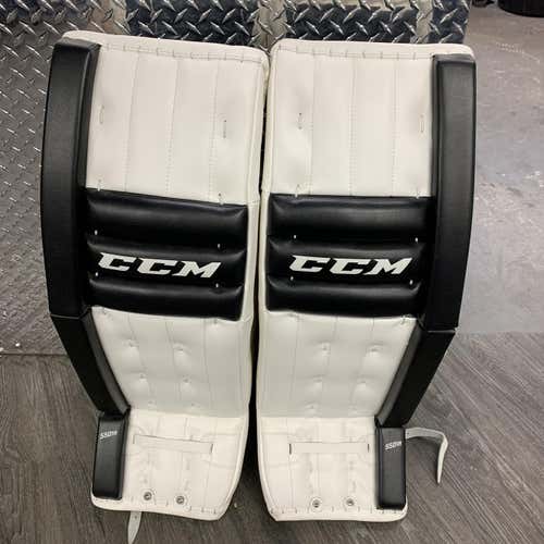 White New 34" CCM Retro flex 550 Goalie Leg Pads