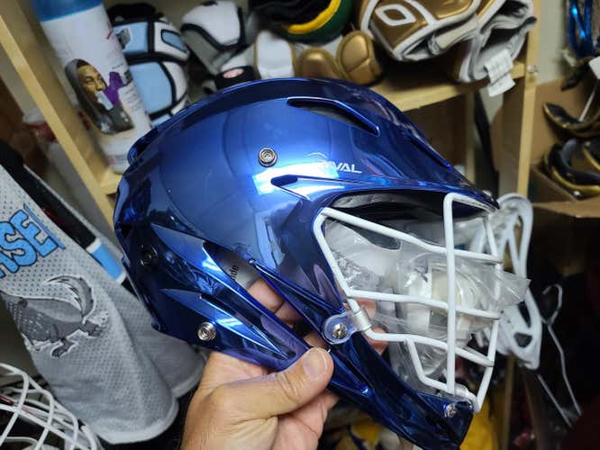 New STX Rival Helmet Duke Chrome Blue L/XL