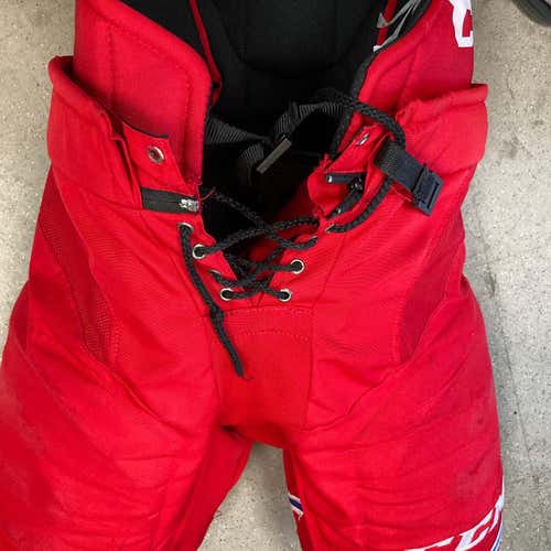 Red Senior Used Medium CCM hp31 Hockey Pants Pro Stock