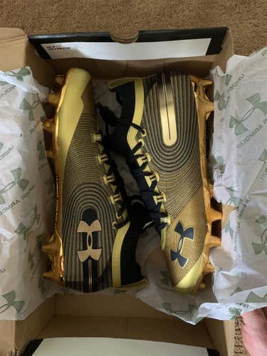 Brand New Under Armor Spotlight MC Black and Gold Cleats Size 12.5