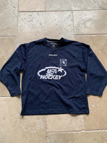 Navy Bauer USA Hockey Jersey Size L