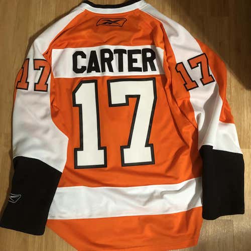 Reebok Premier NHL Hockey Jersey Philadelphia Flyers Jeff Carter Orange sz M