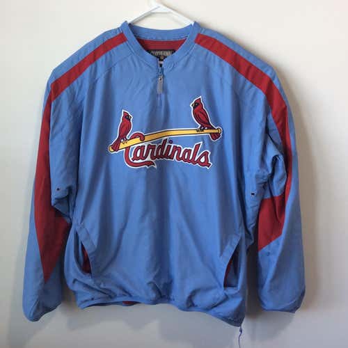 ST. LOUIS CARDINALS MLB COOPERSTOWN THROWBACK MAJESTIC JACKET XL PULLOVER