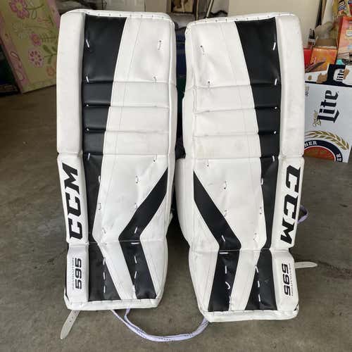 White Used 26" CCM  Goalie Leg Pads
