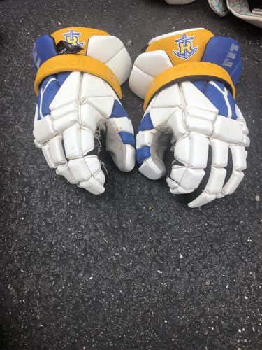 White Used Player's Epoch Integra LE 13" Lacrosse Gloves