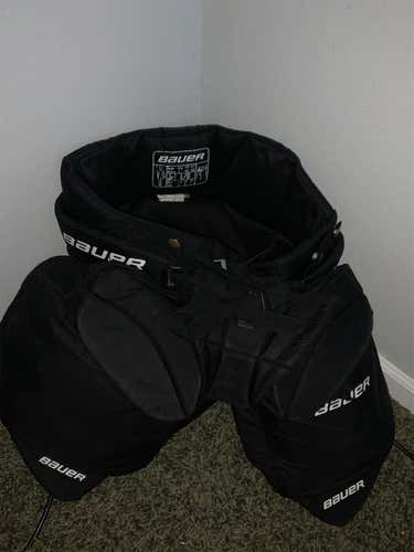 Black Used Large Bauer  Hockey Goalie Pants jr large