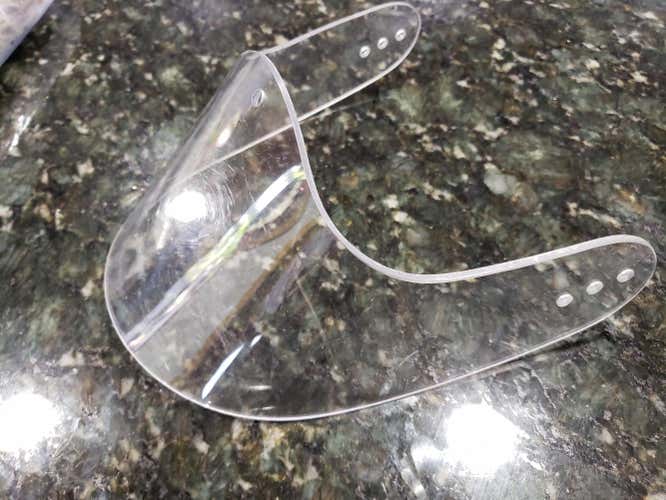 Used Goalie dangler neck guard - like new - Clear XL extra long