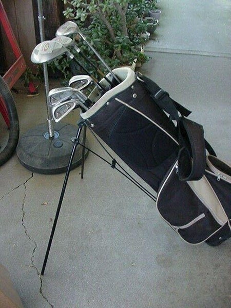 FULL SET MEN'S GOLF CLUBS 3 WOOD 9 MATCH IRONS STAND BAG PUTTER TOOLS NICE LS 29