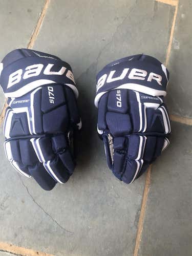 Navy Blue Used Bauer Supreme S170 12"  Gloves