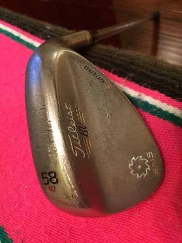 Titleist SM5 58* 07 Vokey Milled Wedge S Grind Nickel Finish 35 1/4” RH New Grip