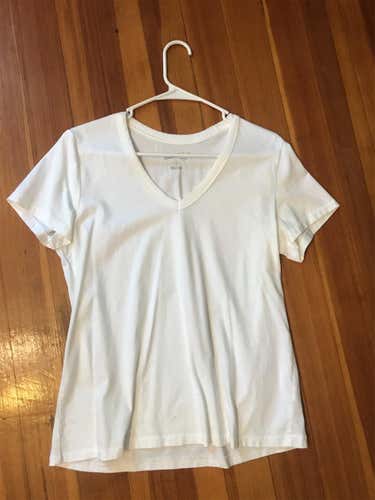 White Women's Medium V-Neck Shirt