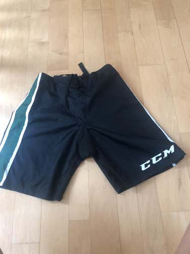 New CCM PP15  Pant Shell Black w/ Green/White stripes