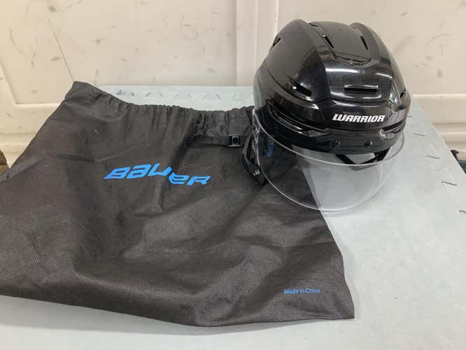 Black Used Large Warrior Alpha One Pro Pro Stock Helmet Large with Visor and Helmet Bag