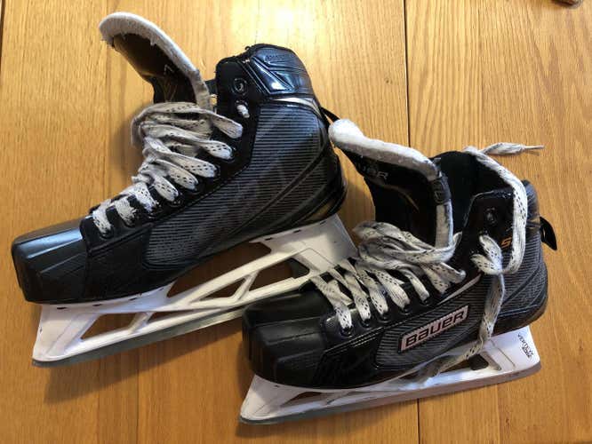 Junior Used Bauer Supreme S27 Hockey Goalie Skates Regular Width Size 7.5