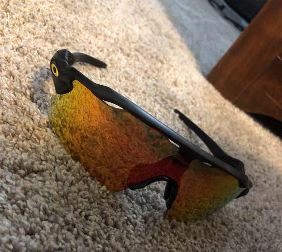 Oakley Radar ev Sunglasses (Black Frame, Yellow/Orange Tint)